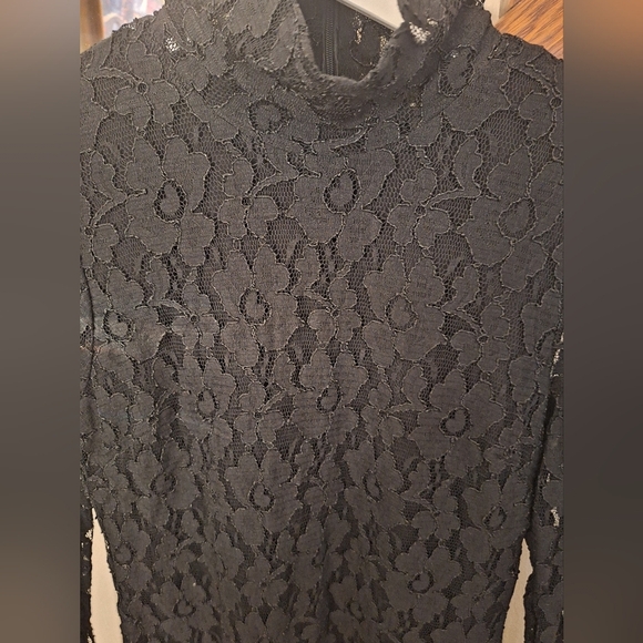 INC International Concepts Black Long Bell Sleeve Lace Sheath Dress - Picture 2 of 8
